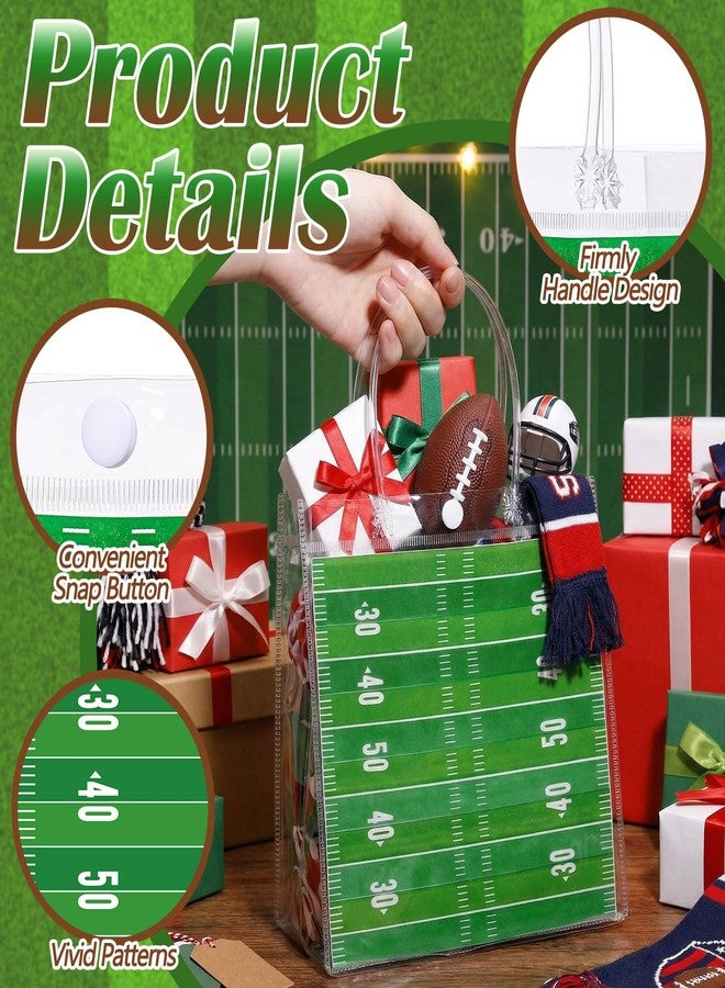 Resholder 30 Pcs Football Clear PVC Gift Bags Bulk 3 Styles Rugby Themed Snack Goodie Bags with Handle for Sport Theme Party Favor, Game Day, Football Birthday Party Supplies, 8 x 8 x 3.15 Inch - Image 4